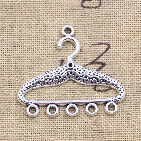 12pcs Charms Clothes Hanger Link 30x35mm Antique Silver Color Pendants DIY Crafts Making Findings Handmade Tibetan Jewelry