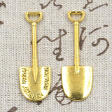 12pcs Charms Tools Shovel Spade 44x15mm Antique Gold Bronze Silver Color Pendants DIY Making Findings Handmade Tibetan Jewelry
