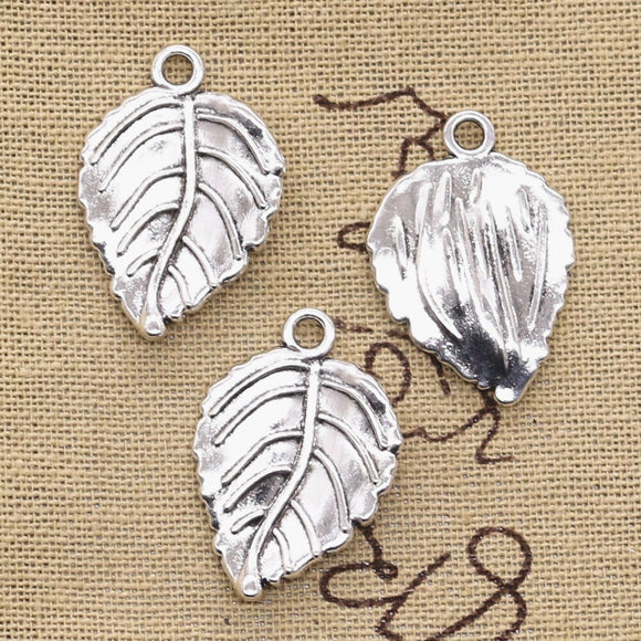 12pcs Charms Tree Leaf 29x20mm Antique Silver Color Pendants DIY Crafts Making Findings Handmade Tibetan Jewelry