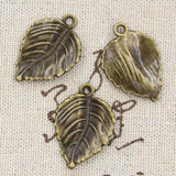 12pcs Charms Tree Leaf 29x20mm Antique Silver Color Pendants DIY Crafts Making Findings Handmade Tibetan Jewelry