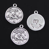 12pcs Charms Zodiac Aries Pisces Gemini Taurus  Cancer Vigro Scorpio Leo Libra 20x17mm Silver Color Pendants DIY Making Jewelry