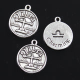 12pcs Charms Zodiac Aries Pisces Gemini Taurus  Cancer Vigro Scorpio Leo Libra 20x17mm Silver Color Pendants DIY Making Jewelry