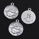 12pcs Charms Zodiac Aries Pisces Gemini Taurus  Cancer Vigro Scorpio Leo Libra 20x17mm Silver Color Pendants DIY Making Jewelry