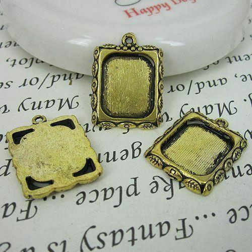 10pcs 20x17mm dark gold-tone picture frame charm G469