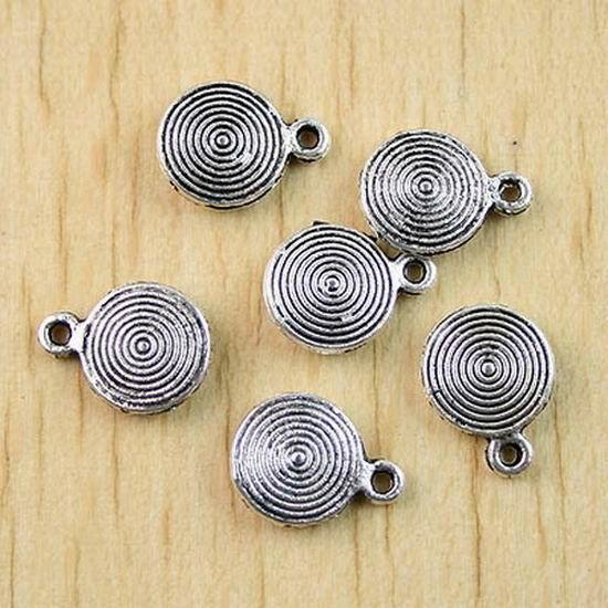 20pcs tibetan silver spiral flat round charms H0948