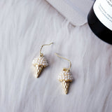 S925 silver needle Hook Earring Pearl Ice cream Earring Sweat Cute Earring