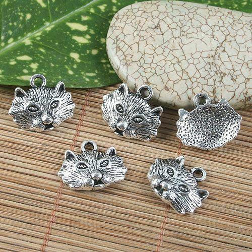 10pcs antiqued silver leopard pendant charm G1227