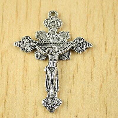 5pcs Tibetan silver crucifix charms h2743