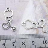 15 Piece 15*27 mm Mixed Alloy Antique Silver Color Echometer Medical Charms Keychain Pendant Accessory For DIY Jewelry Making