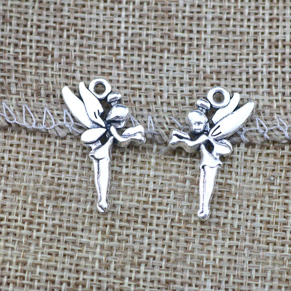 15 Pieces 14x25mm Antique Silver Color Elf Girl Charms Fairy For  Earring DIY Jewelry Making