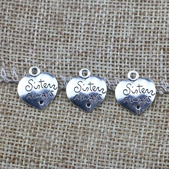15 Pieces 15.7x14mm Antique Silver Color LOVE Charms Friendship for DIY Necklace Jewelry Making