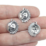 15 Pieces 16*20mm Antique Silver Color Mixed Alloy Sun&amp;Moon Charms Pendant Accessory For DIY Jewelry Making