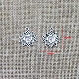 15 Pieces 18*22mm Newest Style Alloy Antique Silver Color Sunflower Charms Pendant Accessory For DIY Jewelry Making