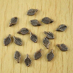 50pcs copper-tone leaf charms H2239