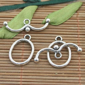 32sets dark silver tone egg toggle clasps h3127