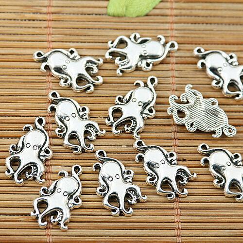 30pcs tibetan silver tone cuttlefish design charms EF1918