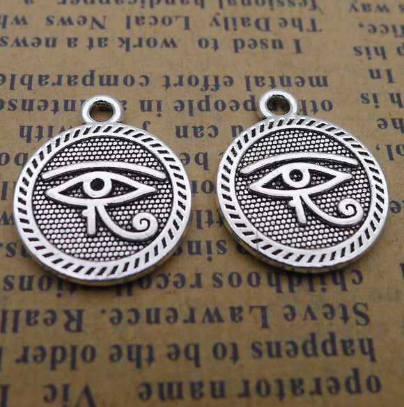 15Pcs 15*18mm Antique Silver Plated Steampunk Eyes Wicca Charms Necklace Earrings Alloy Pendant For DIY Jewelry Handcraft