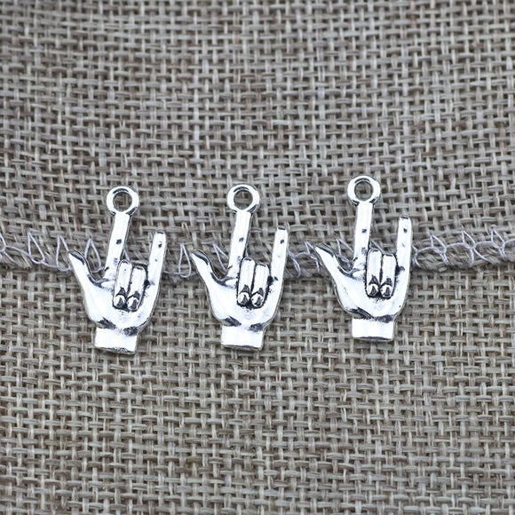 15Pieces/lot  13x23mm Antique Silver Color DIY Gesture Steampunk Charms For DIY Jewelry Making