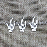 15Pieces/lot  13x23mm Antique Silver Color DIY Gesture Steampunk Charms For DIY Jewelry Making