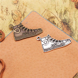 15pcs 29*18mm Running Shoe Cham Antique Silver Plated Bronze Plated Sport DIY Supplies Jewelry Accessories