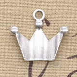 15pcs Charms Crown Princess 25x28mm Antique Silver Color Pendants DIY Crafts Making Findings Handmade Tibetan Jewelry