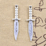 15pcs Charms Dagger Sword 39x9x5mm Antique Silver Color Pendants DIY Crafts Making Findings Handmade Tibetan Jewelry