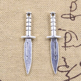 15pcs Charms Dagger Sword 39x9x5mm Antique Silver Color Pendants DIY Crafts Making Findings Handmade Tibetan Jewelry