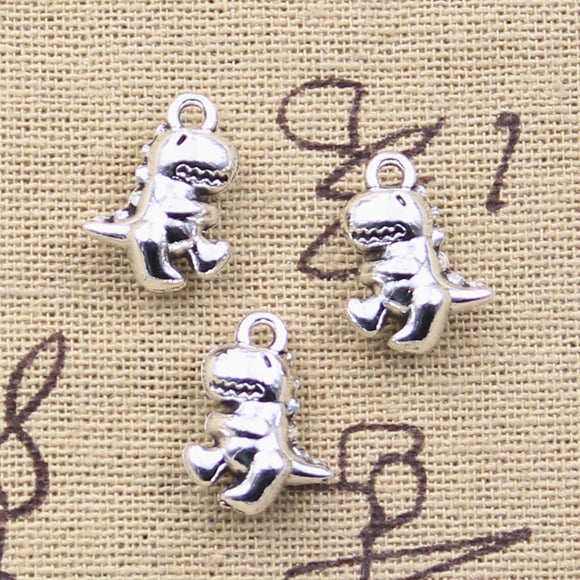 15pcs Charms Dinosaur Baby 16x12x7mm Antique Silver Color Pendants EF3693