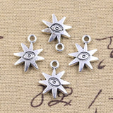 15pcs Charms Eye Sun Sunburst 19x15mm Antique Silver Color Pendants DIY Crafts Making Findings Handmade Tibetan Jewelry ef4478