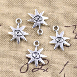 15pcs Charms Eye Sun Sunburst 19x15mm Antique Silver Color Pendants DIY Crafts Making Findings Handmade Tibetan Jewelry ef4478