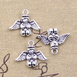 15pcs Charms Lovely Angel 20x25mm Antique Silver Color Pendants DIY Crafts Making Findings Handmade Tibetan Jewelry