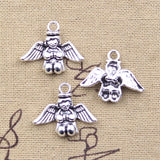 15pcs Charms Lovely Angel 20x25mm Antique Silver Color Pendants DIY Crafts Making Findings Handmade Tibetan Jewelry