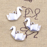 15pcs Charms Paper Crane 16x19mm Antique Silver Color Pendants DIY Crafts Making Findings Handmade Tibetan Jewelry