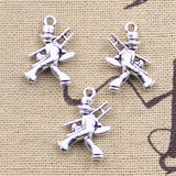 15pcs Charms Worker Workman 20x15mm Antique Silver Color Pendants DIY Crafts Making Findings Handmade Tibetan Jewelry