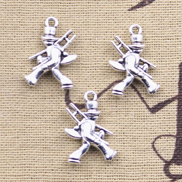 15pcs Charms Worker Workman 20x15mm Antique Silver Color Pendants DIY Crafts Making Findings Handmade Tibetan Jewelry