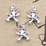 15pcs Charms Worker Workman 20x15mm Antique Silver Color Pendants DIY Crafts Making Findings Handmade Tibetan Jewelry