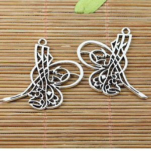 1pcs tibetan silver tone 2sided hollow charms EF1999