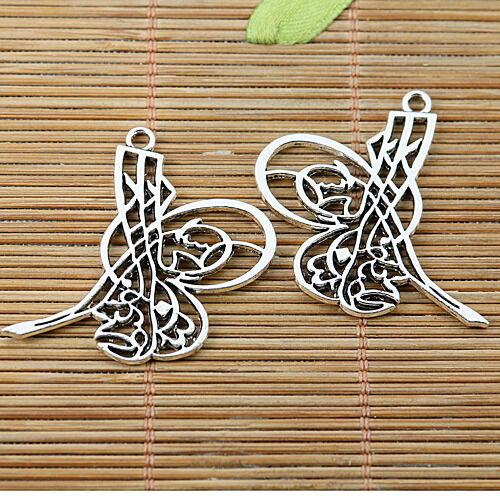 1pcs tibetan silver tone 2sided hollow charms EF1999