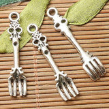 Two colors to choose floral spoon and fork design charms jewery making