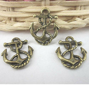 10pcs antiqued bronze anchor design pendant charm G605