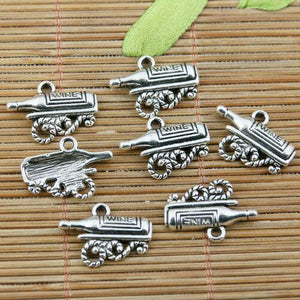 18pcs tibetan silver color wine on wine rack design charms EF2303