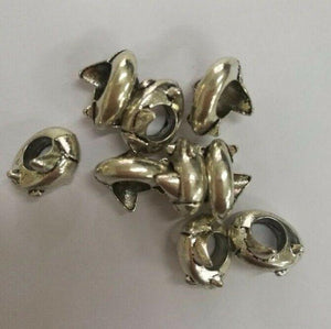 14pcs tibetan silver color crafted dolphin design loose  beads  h0640