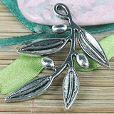 4pcs 39*33mm tibetan silver color branch leaves design pendant EF0242