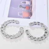 Jewelry Clip Earring Chains Diamond circle  Earring exaggerate Lioop Earring