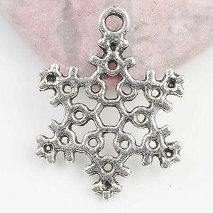 Tibetan Silver 2sided snowflake design charms 20pcs EF0039