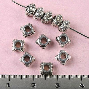 40pcs Tibetan silver studded round spacer beads h1408