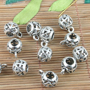 10pcs Tibetan silver patterns hollow spacer bail connector fit bracelet h5121