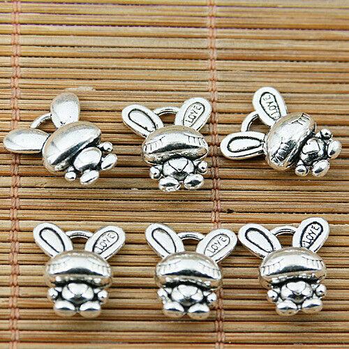 10pcs Tibetan silver little nice rabbit charms EF1873