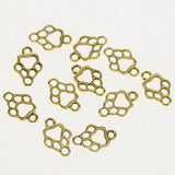 3- colors hollow oanimal footprint design connector  DIY jewerly making