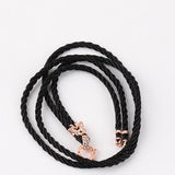 Black Color Necklace Cord Butterfly Rhinestones Bail Link Clasp   1pc CL16